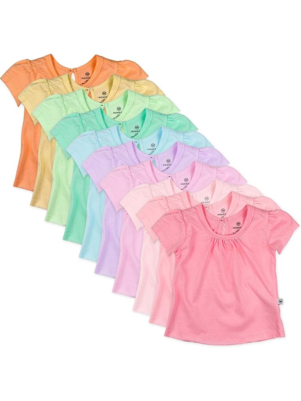 Organic Cotton Puff Sleeve T-Shirts for Baby Girls - 5-Pack, Toddler & Kids